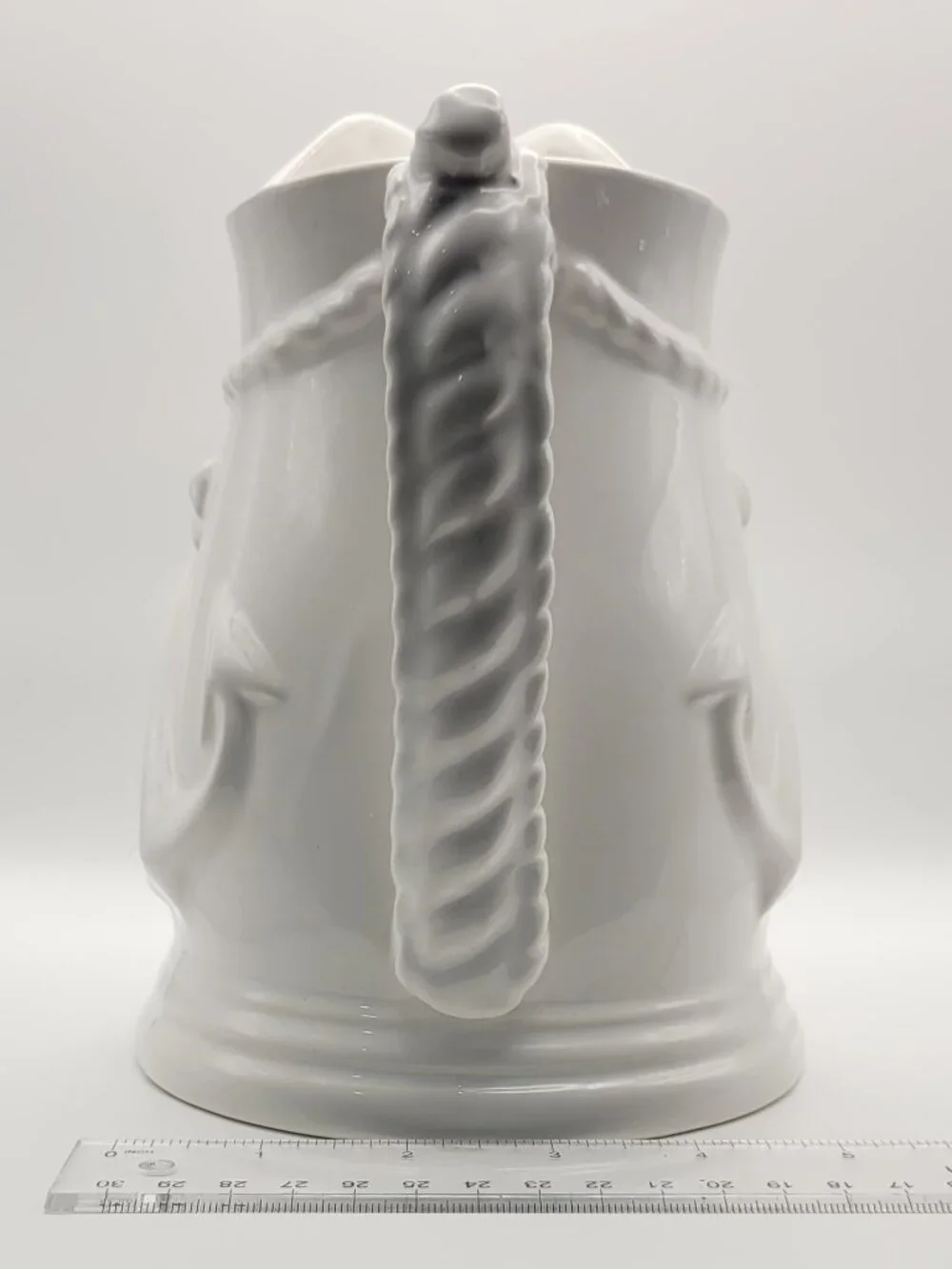 Nautical Anchor Pitcher Vase White 7.5